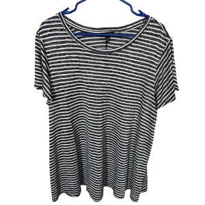 Lane Bryant Black and White Striped Short Sleeved Sweater Women's Size 22/24